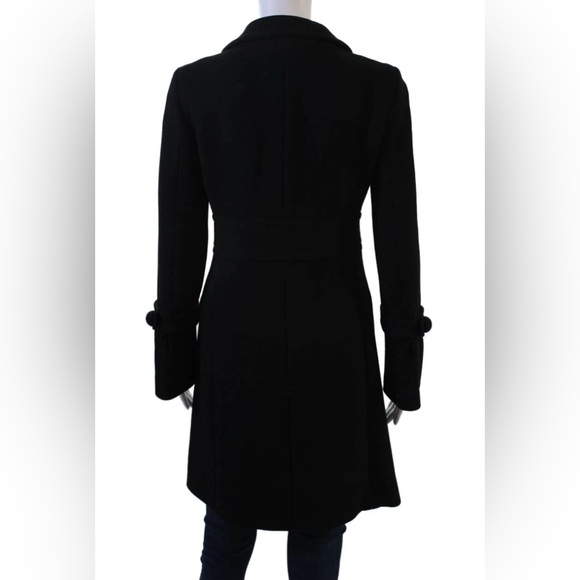 J Crew Day Coat Wool Black Mid Length Minimalist Classic Feminine Button Size 0 - Picture 2 of 16